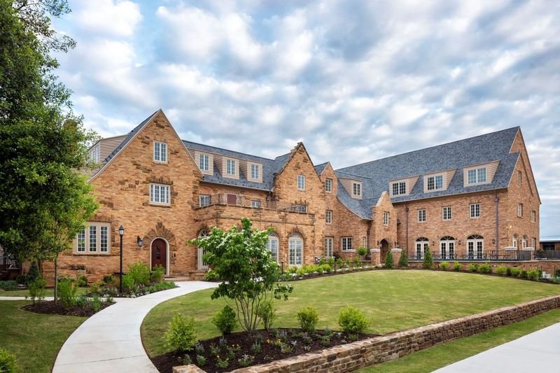 Brick and stone residence hall constructed by Surfco in Fayetteville Arkansas
