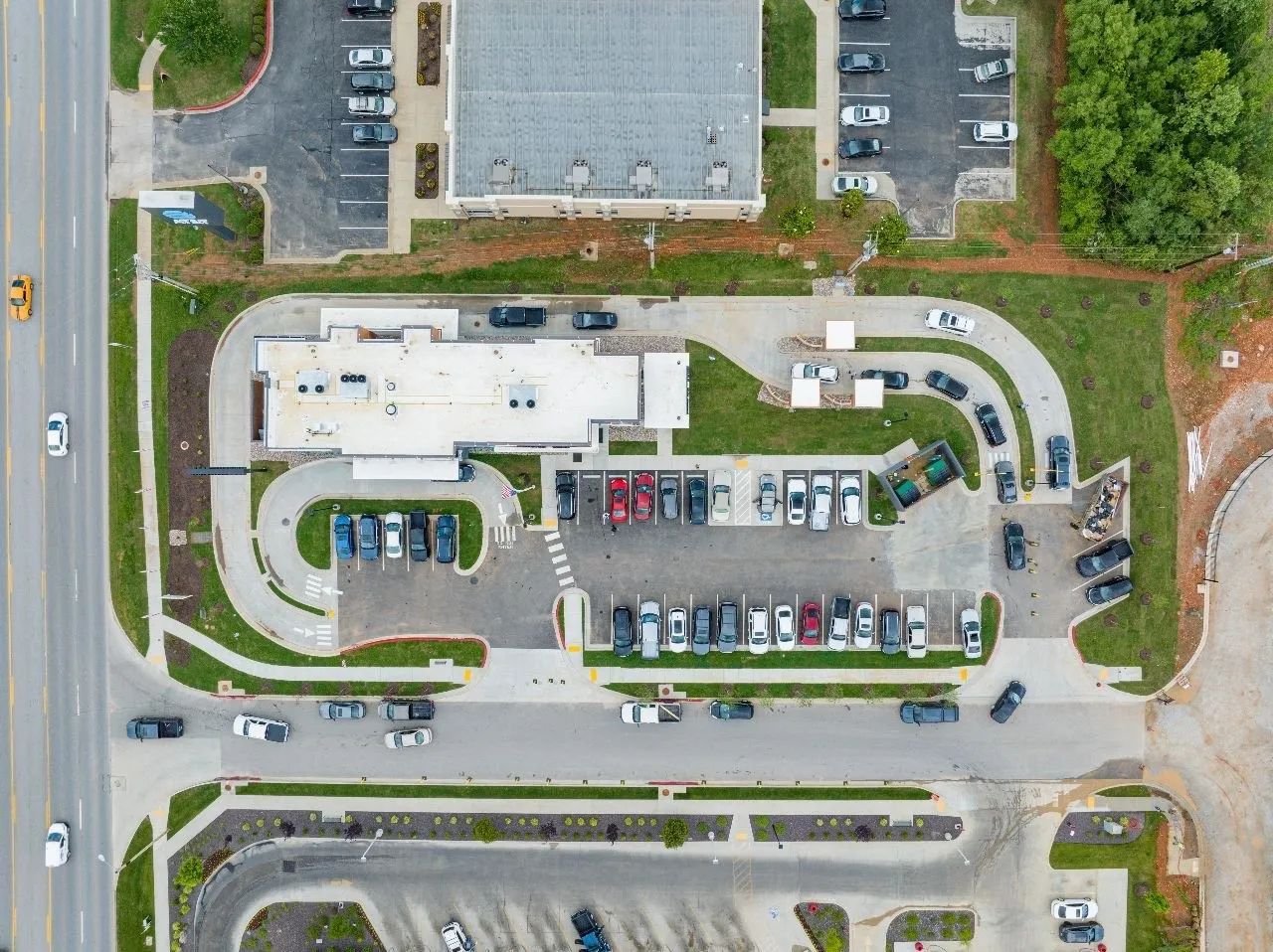 Completed commercial construction site delivered by Surfco in Northwest Arkansas